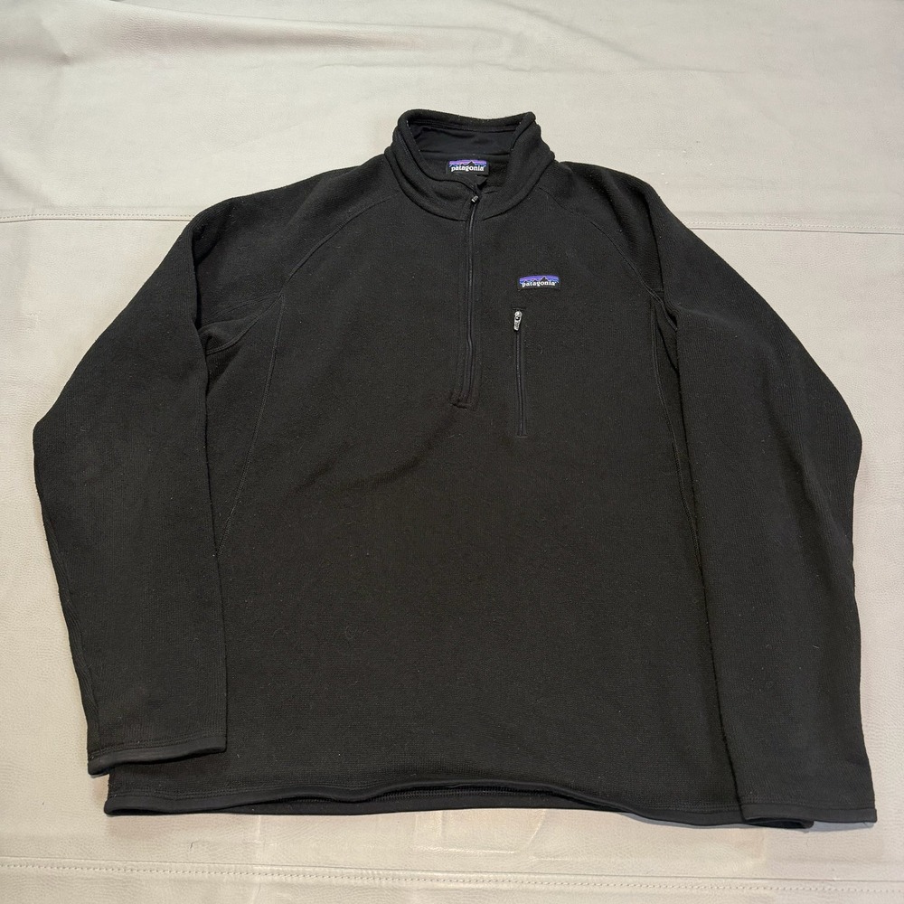 Patagonia Black Fleece Quarter 1/4 Zip‎ Jacket Men Activewear Hike Trek L-5761